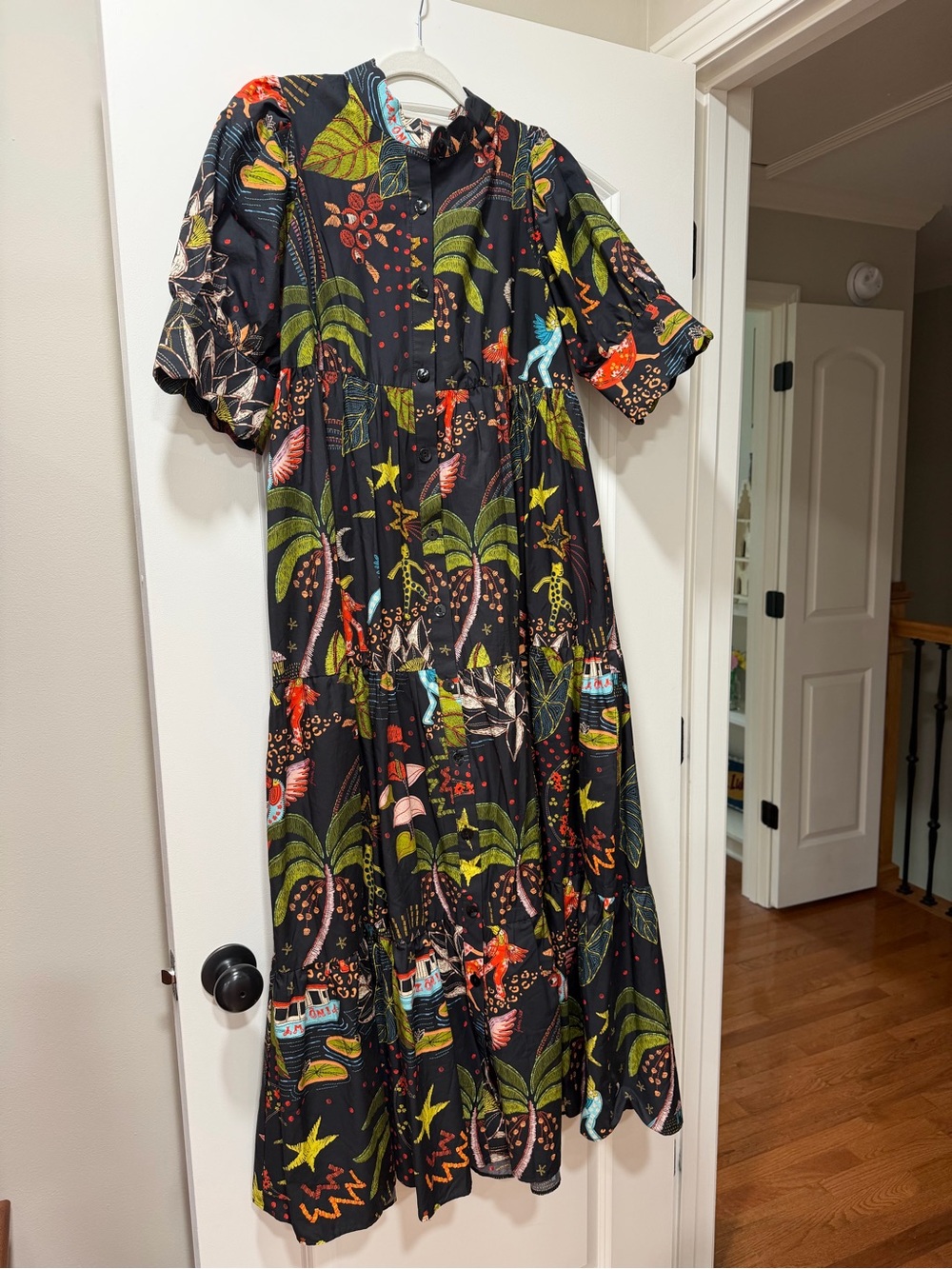 Farm Rio Short-Sleeve Printed Midi Shirt Dress - Picture 6 of 16